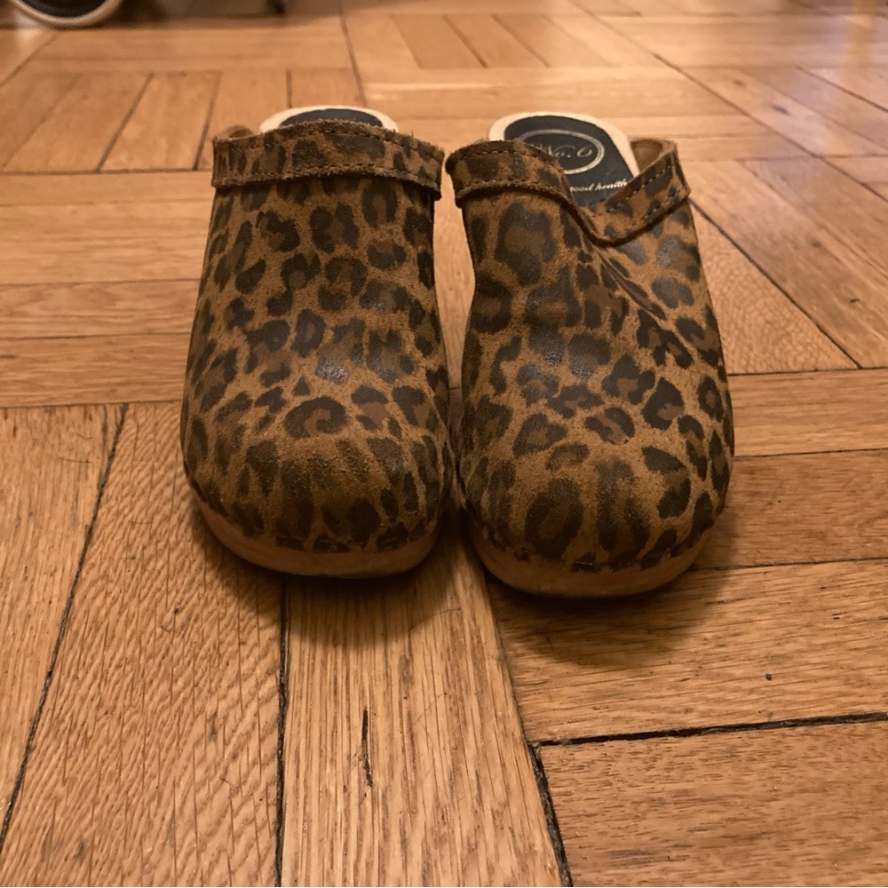 No. 6 Leopard Print Suede Clogs - image 2